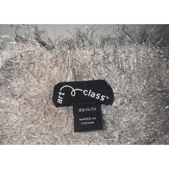 Art Class Girl XS (4/5) Sweater Cropped Fuzzy Metallic Holiday Special Occasion - Picture 3 of 8